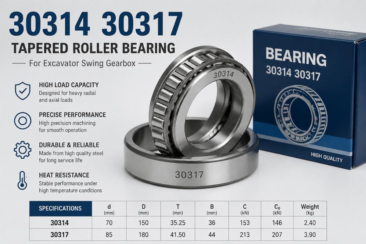 30314 30317 tapered roller bearing for excavator swing gearbox