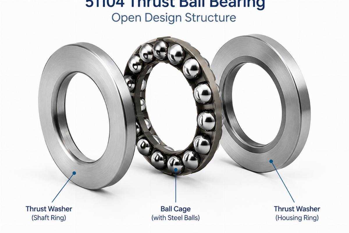 51104 thrust ball bearing open design structure