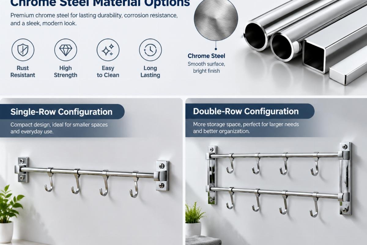 Chrome steel material options and single-row versus double-row configurations