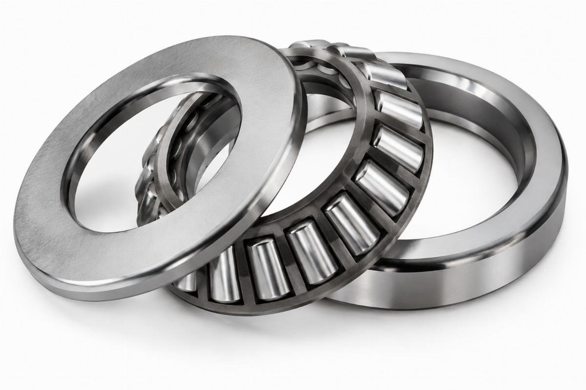 Chrome steel single row tapered roller thrust bearing open cage structure