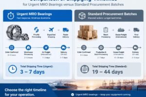 Comparison of shipping timelines for urgent MRO bearings versus standard procurement batches