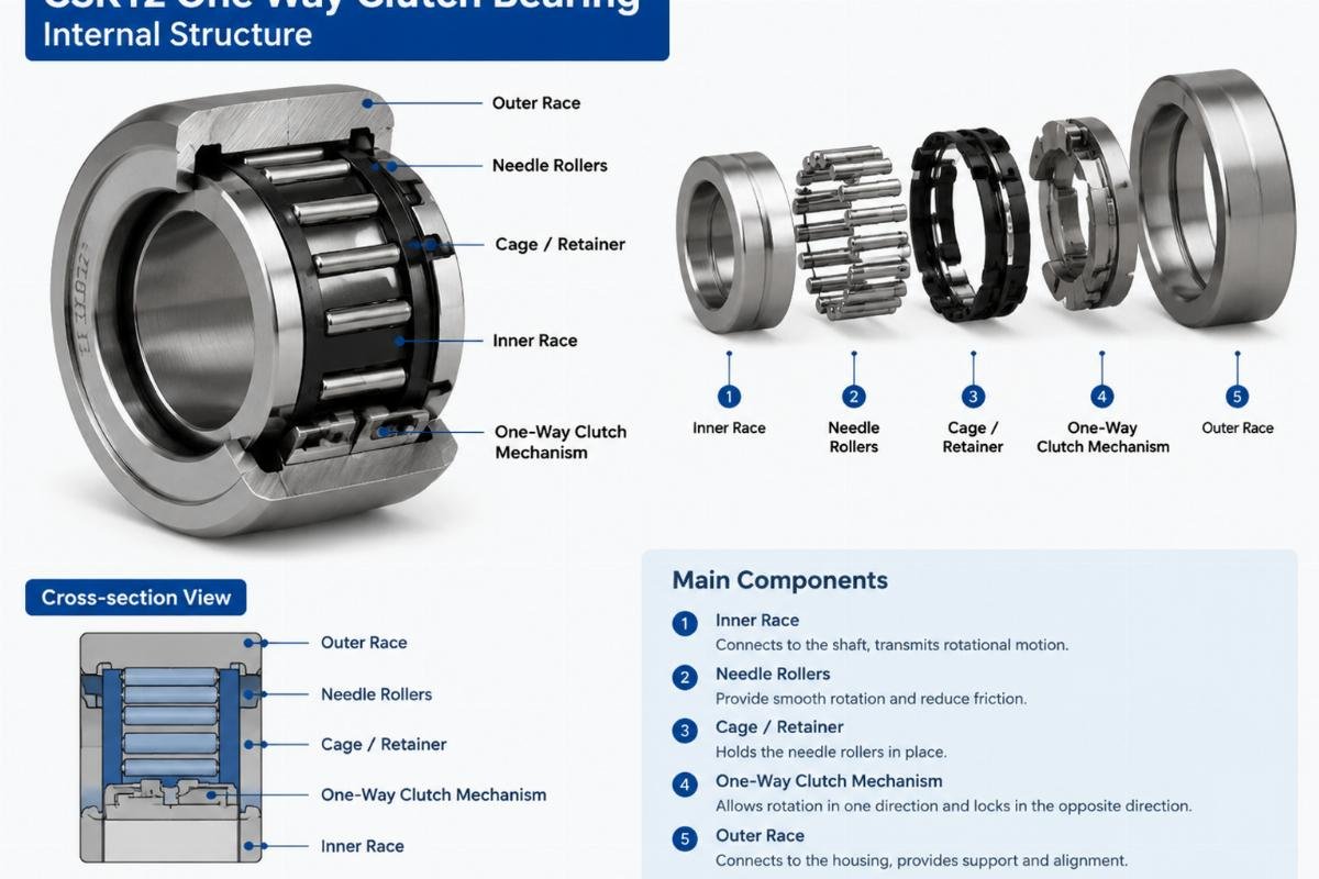 Csk12 one way clutch bearing internal structure