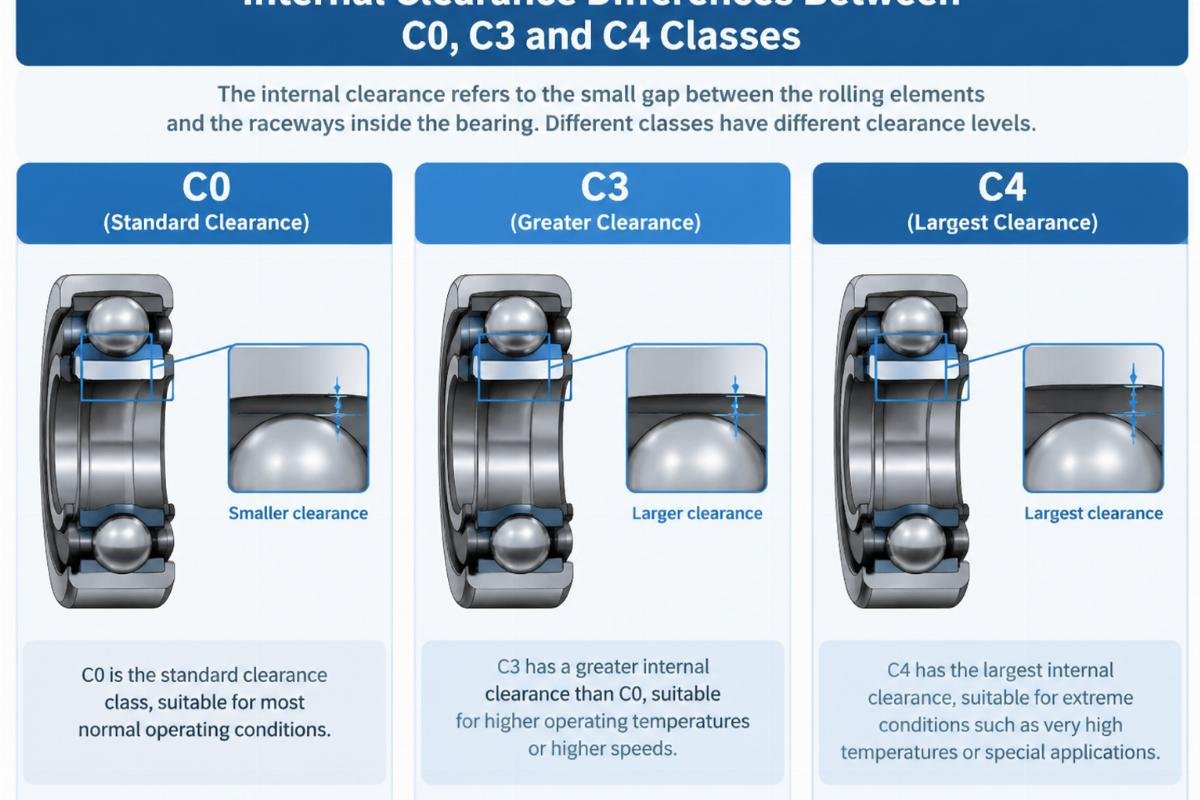 Diagram illustrating internal clearance differences between C0, C3, and C4 classes