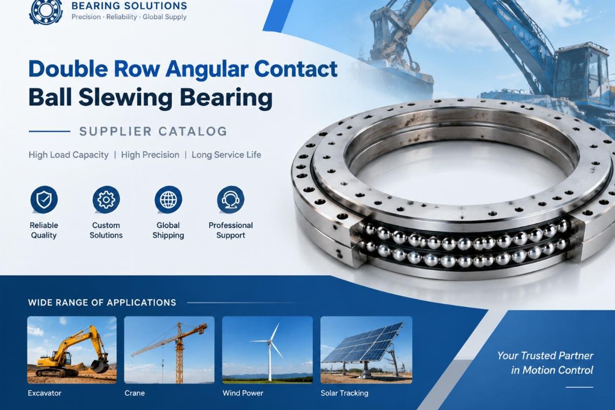 Double row angular contact ball slewing bearing supplier catalog