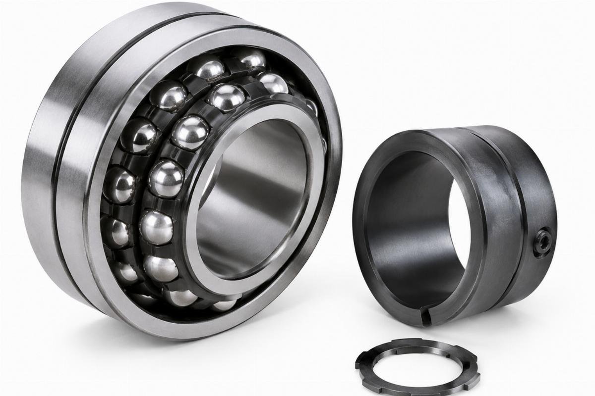 Double-row self-aligning ball bearing with taper bore and adapter sleeve