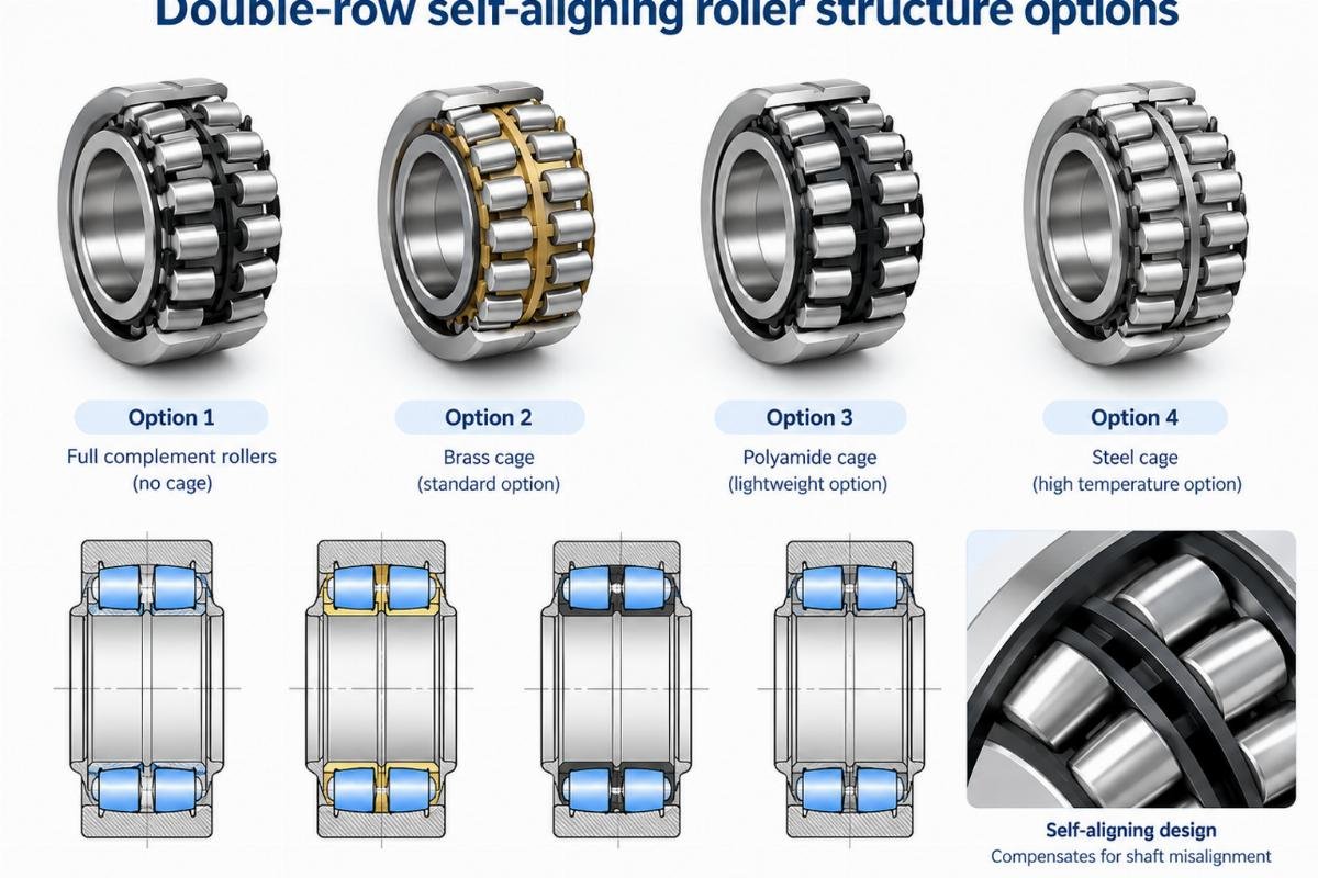 Double-row self-aligning roller structure options