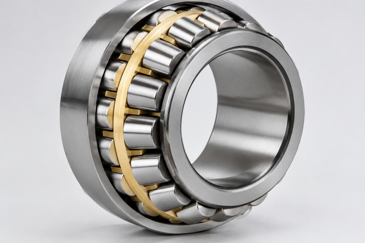 Heavy duty cylindrical roller bearing with brass cage