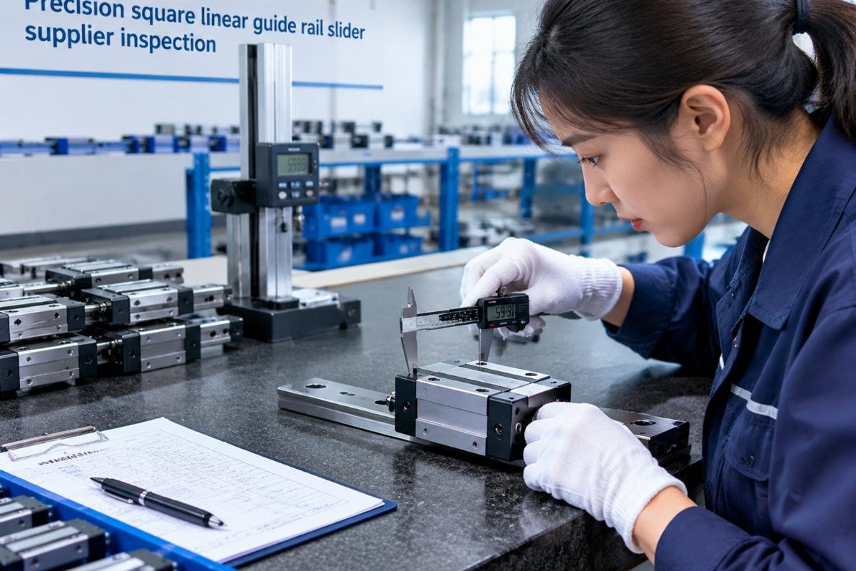 Precision square linear guide rail slider supplier inspection