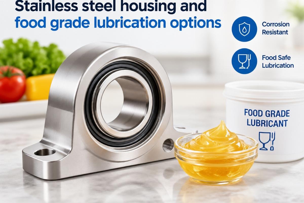 Stainless steel housing and food grade lubrication options