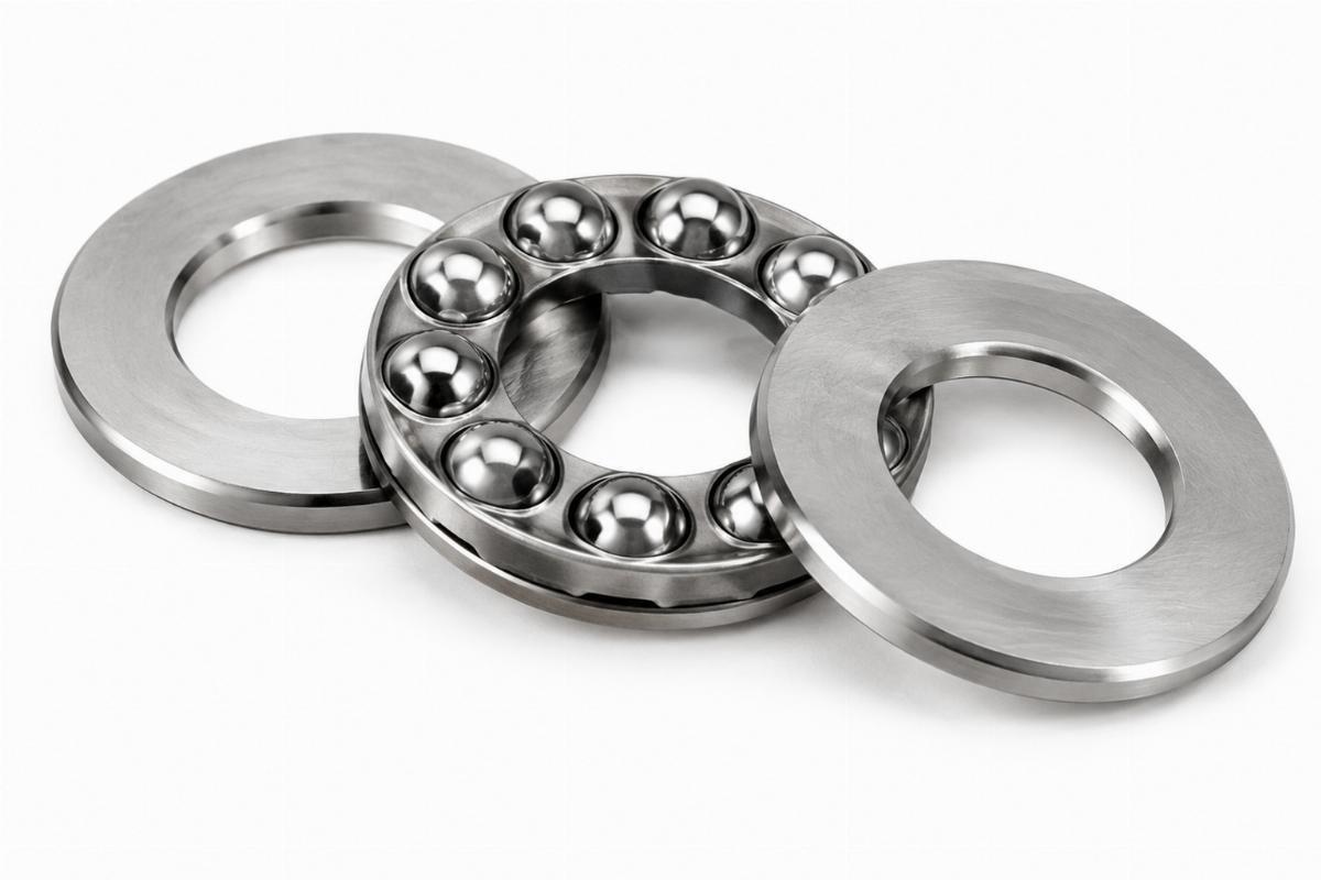 Stainless steel miniature thrust washer and cage assembly